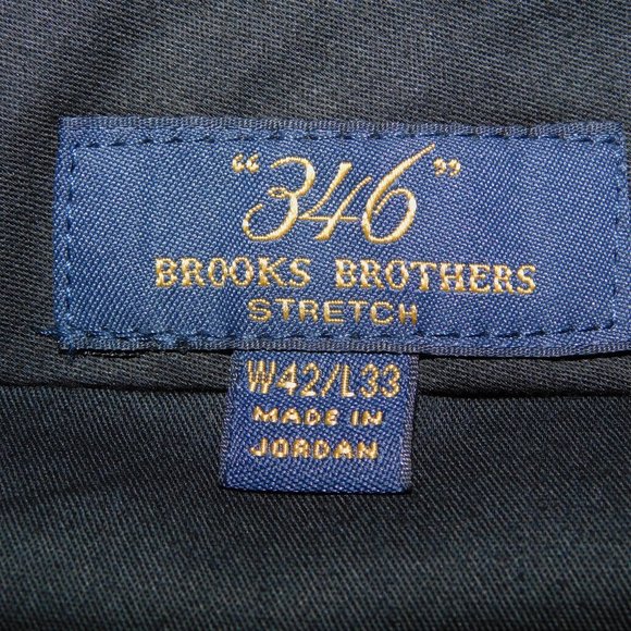 346 Brooks Brothers Mens 42 x 33 Black Gray Pinstripe Dress Pants Wool Blend - Picture 2 of 9